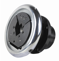B-8590: Replaceable Insert Type Safety Chuck pair - Flange Mounted - 45 Degree Entry - 38mm square pocket - Ø35mm mounting shaft (FLO/W35 VT2 Series)